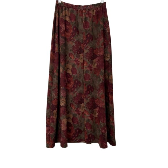 Chadwicks Vintage 90s Dark Romance Fall Garden Western Floral Maxi Skirt (4) - Picture 6 of 16